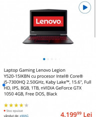 Laptop Gaming Lenovo Legion Y520-15IKBN foto