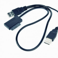 CABLU USB GEMBIRD adaptor, USB 2.0 (T) la slim S-ATA (T), 50cm, pt. SSD, DVD,