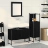 VidaXL Set de mobilier pentru baie 3 pcs Negru 33 x 33 x 102.5 cm 3334376