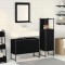 vidaXL Set de mobilier pentru baie 3 pcs Negru 33 x 33 x 102.5 cm 3334376