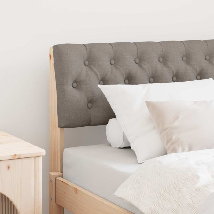 vidaXL Tăblie tapițată Gri taupe 90 cm Lemn de pin masiv 879197