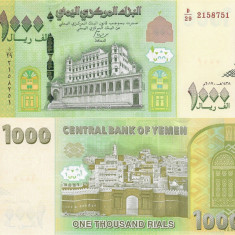 YEMEN █ bancnota █ 1000 Rials █ 2017 █ semnatura 12 █ P-40 █ UNC █ necirculata