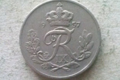 MONEDA 10 ORE 1957-DANEMARCA foto