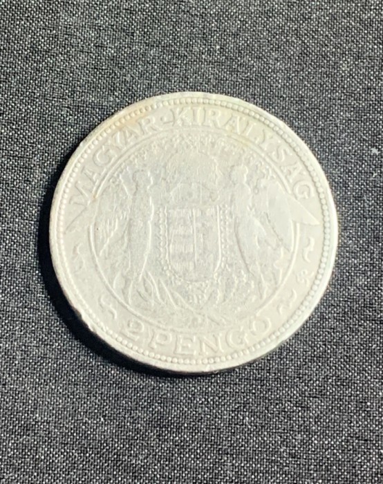 Moneda 2 Pengo 1929 Ungaria argint