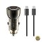 Incarcator Auto Cu Cablu USB-C XO Design CC60 60W 3A 1 x USB-A - 1 x USB-C Negru