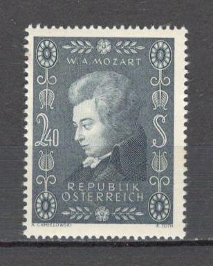 Austria.1956 200 ani nastere W.A.Mozart:Pictura-compozitor MA.587 foto