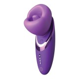 Stimulator clitoris FANTASY FOR HER Pleasure Sucker, &icirc;n formă de ventuză cu limbă, 7 funcții de vibrație, 4 funcții de aspirare, mov