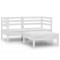 Gossi set mobilier de gradina, 3 piese, alb, lemn masiv de pin