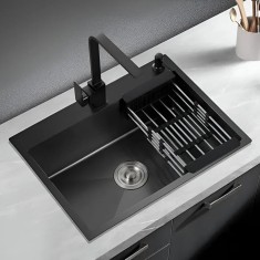 Chiuveta Bucatarie Inox 50x40x21 cm Negru Grafit ModernLight Concept