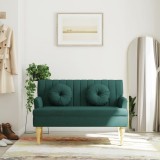 Bancheta Gossi Verde Inchis 113x64.5x75.5 cm Textil cu Perne, Sezut Confortabil, Cadru Robust, Design Elegant