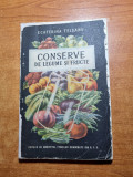 carte de bucate - conserve de legume si fructe - din anul 1954