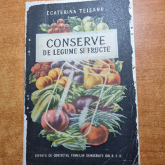 carte de bucate - conserve de legume si fructe - din anul 1954