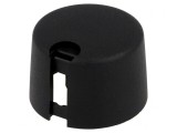 Buton rotativ plastic negru &Oslash;6mm &Oslash;24x16mm