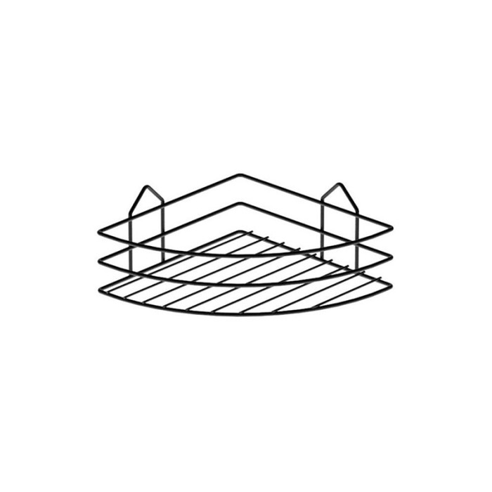 Etajera pentru baie, din metal, un raft, negru mat, 210 x 210 mm