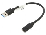 Cablu adaptor USB 3.1 A la C 0,15m nichelat, Lanberg