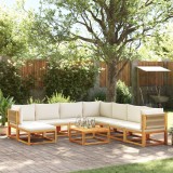 VidaXL Set canapele de grădină cu 9 piese, lemn de salc&acirc;m și fr&acirc;nghie 3278861