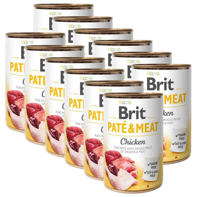 Conservă Brit Pat&amp;eacute; &amp;amp;amp; carne de pui 12 x 400 g foto