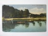 Roman(Neamt):Vedere din gradina,carte postala circulata 1922 cu timbre de ajutor, Printata