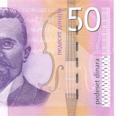 SERBIA █ bancnota █ 50 Dinara █ 2011 █ P-56a █ UNC █ necirculata