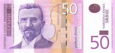 SERBIA █ bancnota █ 50 Dinara █ 2011 █ P-56a █ UNC █ necirculata foto