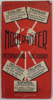 MODERNINTER , INTERNATIONAL DICTIONARY par EMMANULE PISANT , 1958 foto