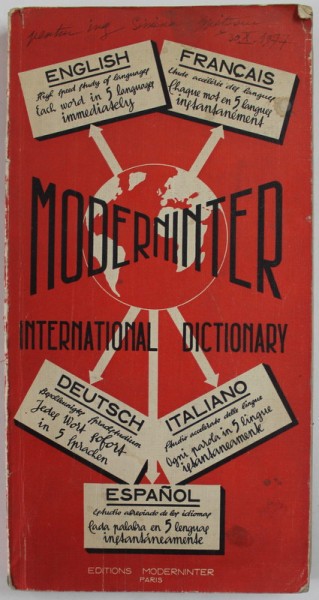 MODERNINTER , INTERNATIONAL DICTIONARY par EMMANULE PISANT , 1958