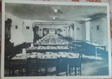 Carte postala, Scoala Centrala de Fete din Bucuresti. Sala de mancare, perioada interbelica