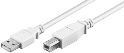 Cablu USB 2.0 Hi-Speed USB tip A tata - USB tip B tata 1m alb cupru Dublu ecranat Goobay 96186 foto