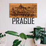 Decoratiune de perete, Prague, lemn/metal, 58 x 42 cm, negru/maro, Enzo