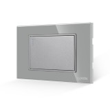 Cumpara ieftin Intrerupator simplu mecanic Luxion 3M cu rama din sticla gri