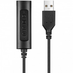 Adaptor audio USB pentru casti 3.5mm Sandberg 134-17, 1.5m, negru