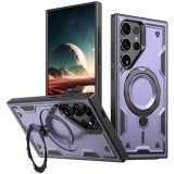 Husa military armour cu inel metalic, ALC MOBILE, compatibila cu Samsung Galaxy S24 Ultra, Mov