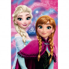 Paturica copii Frozen Anna and Elsa Star, 100 x 150 cm, poliester foto
