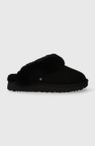UGG papuci din piele &icirc;ntoarsă Classic slipper II culoarea negru 1130876.BLK-BLK