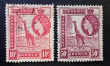 Kenya, Uganda &amp; Tanganyika (K.U.T.) 1954&ndash;1959 - Set de 2 Timbre Definitive Clasice &bdquo;Girafa &amp; Regina Elisabeta a II-a&rdquo; -CLN1
