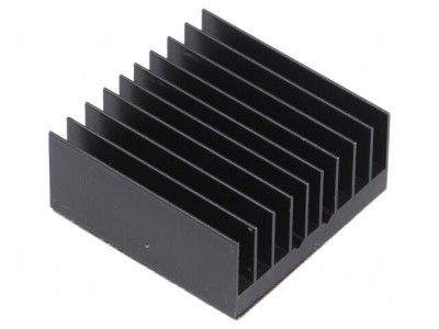 Radiator Extrudat cu Aripioare BGA Negru 33x33mm foto