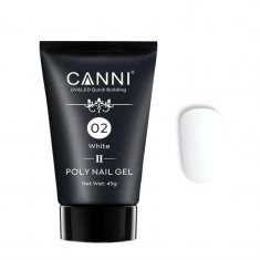 Polygel pentru constructie unghii Canni Premium 02, 45 ml, White foto