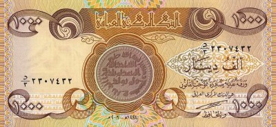 IRAK █ bancnota █ 1000 Dinars █ 2003 █ P-93a █ UNC █ necirculata foto
