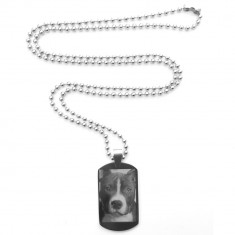 Colier dog tag gravura foto, inox, dimensiuni 35x20mm foto