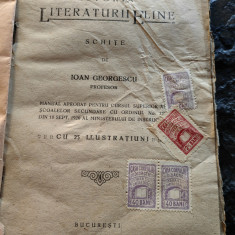 Istoria literaturii eline (grecesti), Ioan Georgescu,1920,170 pagini, 23 ilustr.
