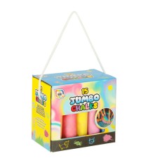 Creta Jumbo colorata, groasa, de asfalt, in cutie cu manere, 15 culori