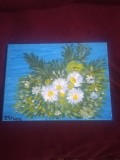 TABLOU PE PANZA CU SASIU NOU 30X40 CM FLORI PRET DOAR 20 LEI