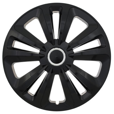 Set 4 capace roti model Terra Black, 16 inch, cu inel cromat TERRAB-16 foto
