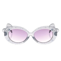 Ochelari de soare glitter cu fundite si lentile mov gradient