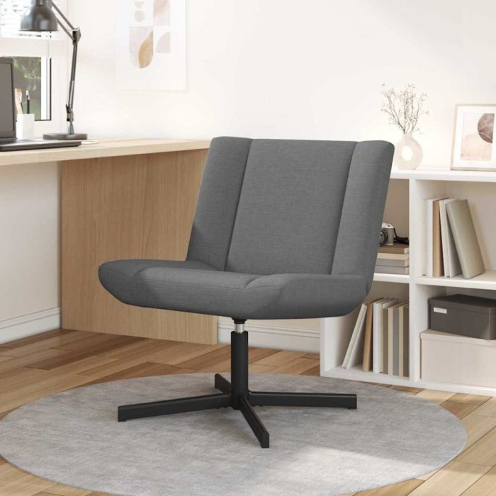 vidaXL Scaun pivotant Gri &icirc;nchis 63 x 75 x 76 cm țesătură 42007326