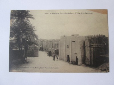 Carte postala Sudanul Francez(Mali):oras sudanez,necirculată cca.1910 foto