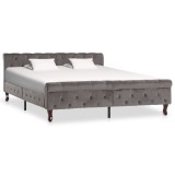 Cumpara ieftin Cadru de pat, gri, 160 x 200 cm, catifea