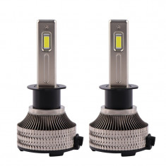 Set 2 LED-uri Auto Techstar® P30, H1, 80w, 14000 Lumeni, 6500K, AUTO, 12-24 Volti, CSP, Canbus, Miez Cupru, Radiator Aluminiu