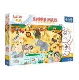 Cumpara ieftin Puzzle Trefl Primo Super - Babies and the Bear in safari, 24 piese maxi