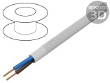 Cablu YTLY 2x0,5mm2 Rotund Cu Textilă Alb 50m